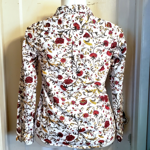 VTG Charter Club floral cotton long sleeve shirt 10 - Picture 4 of 8